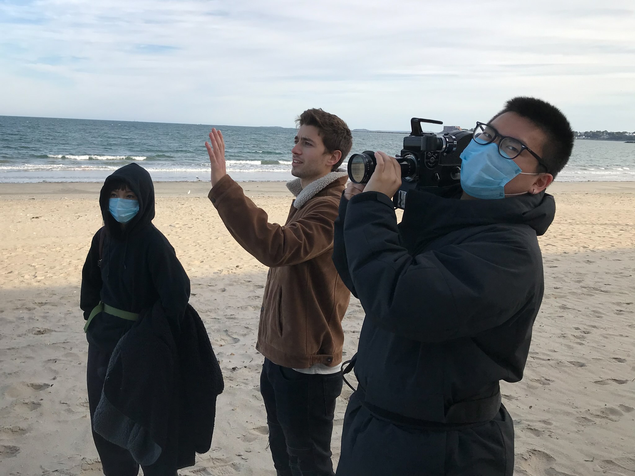 Nico directing on set at the beach
